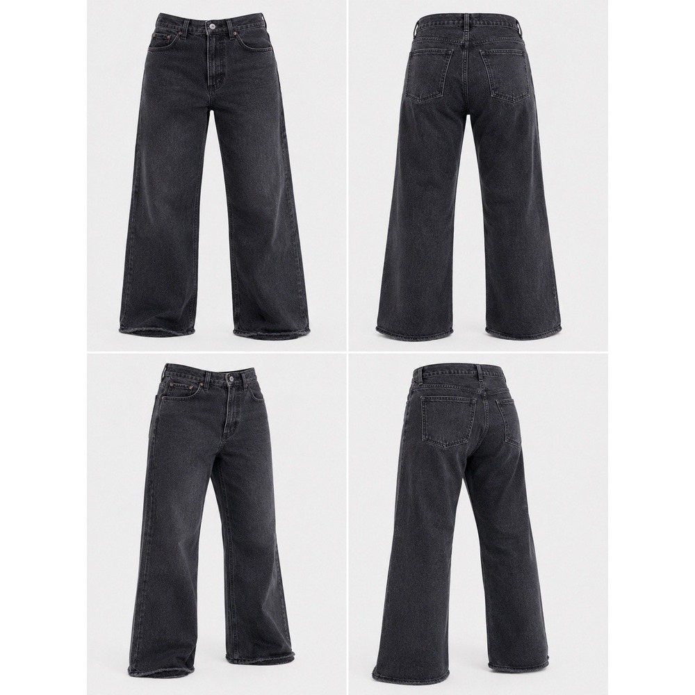 Abercrombie Fitch Jeans Womens 25/0R Black Baggy Low Rise Denim Y2K